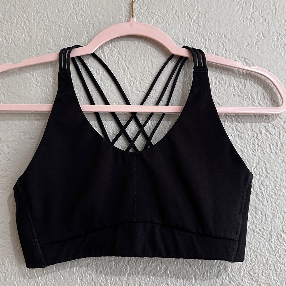 All In Motion Black Strappy Sports Bra Criss Cross Back Size S - Picture 8 of 12